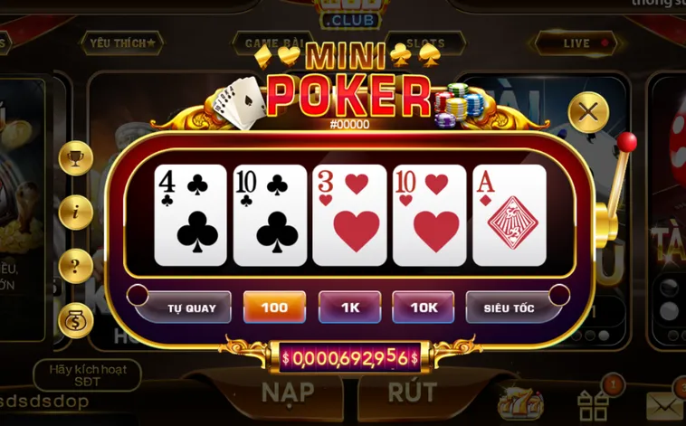 Trải Nghiệm Đỉnh Cao Minigame Mini Poker Tại HitClub Với Phần Thưởng Jackpot Cực Khủng