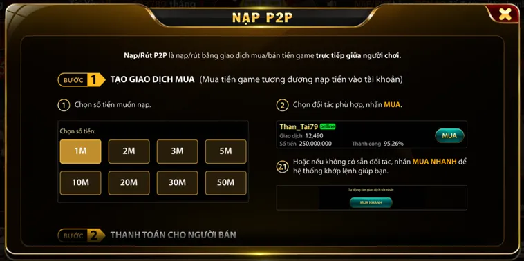 Hướng Dẫn Cách Nạp Tiền P2P Tại HitClub Siêu Nhanh Chỉ Trong Vài Giây Đơn Giản