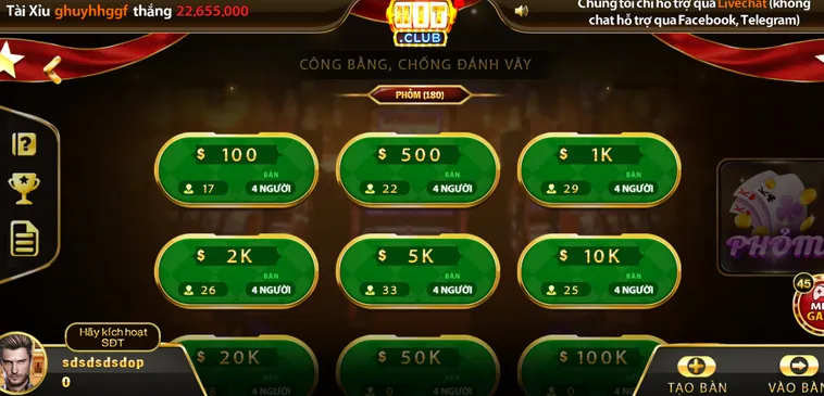 Khám Phá Siêu Phẩm Phỏm Tại HitClub Với Cơ Hội Nhận Thưởng Khổng Lồ Cho Cao Thủ