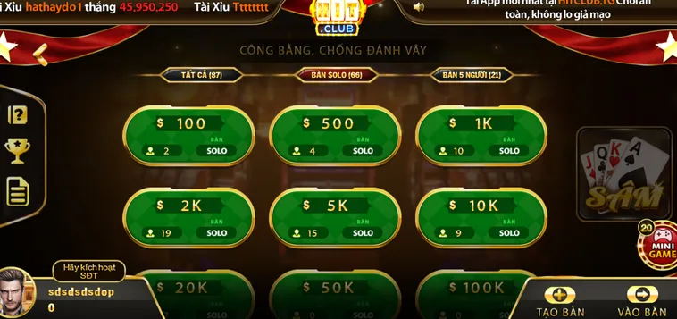 Trải Nghiệm Đỉnh Cao Sâm Lốc Tại HitClub Với Cơ Hội Nhận Thưởng Cực Lớn Mỗi Ngày